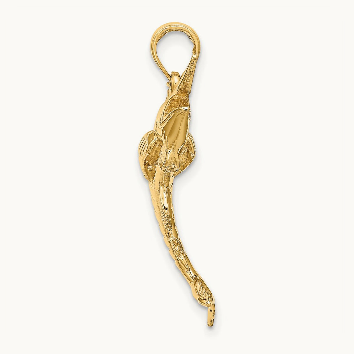 3-D Polished Blue Marlin Charm, 14K
