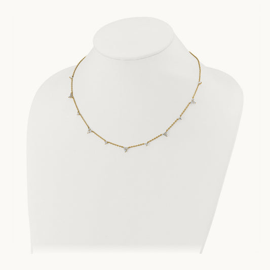 11 Station Necklace, 1.75 ct tw Lab-Grown Diamond — 14K Yellow Gold
