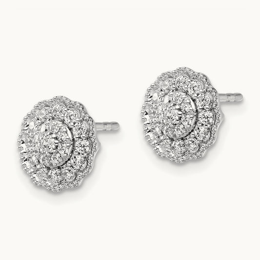 Halo Post Earrings, 0.50 ct tw Lab-Grown Diamond