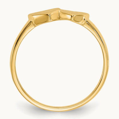 5.5x5. Open Back Signet Ring, 0mm, 14K