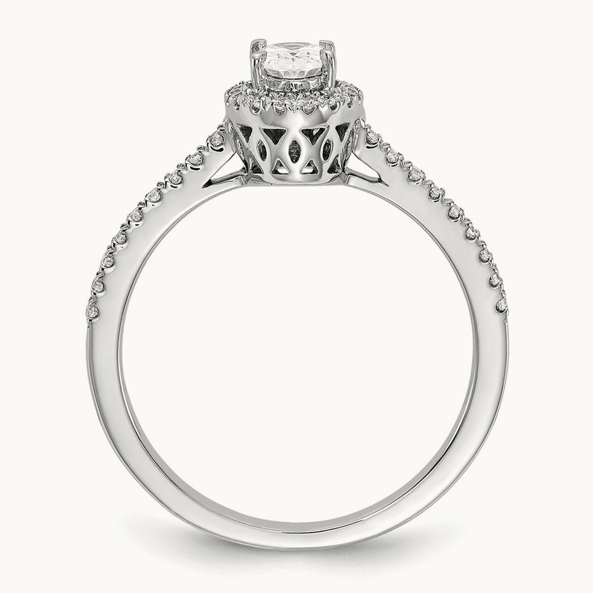 Oval Halo Semi-Mount Engagement Ring, 0.25 ct tw