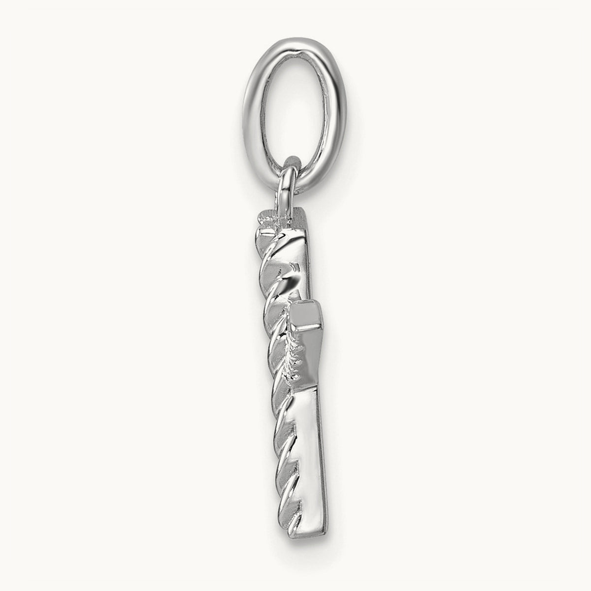 Twisted Diamond Charm — 14K White Gold, X
