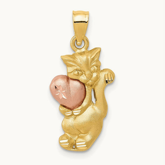 Cat Charm, 14K Two-tone