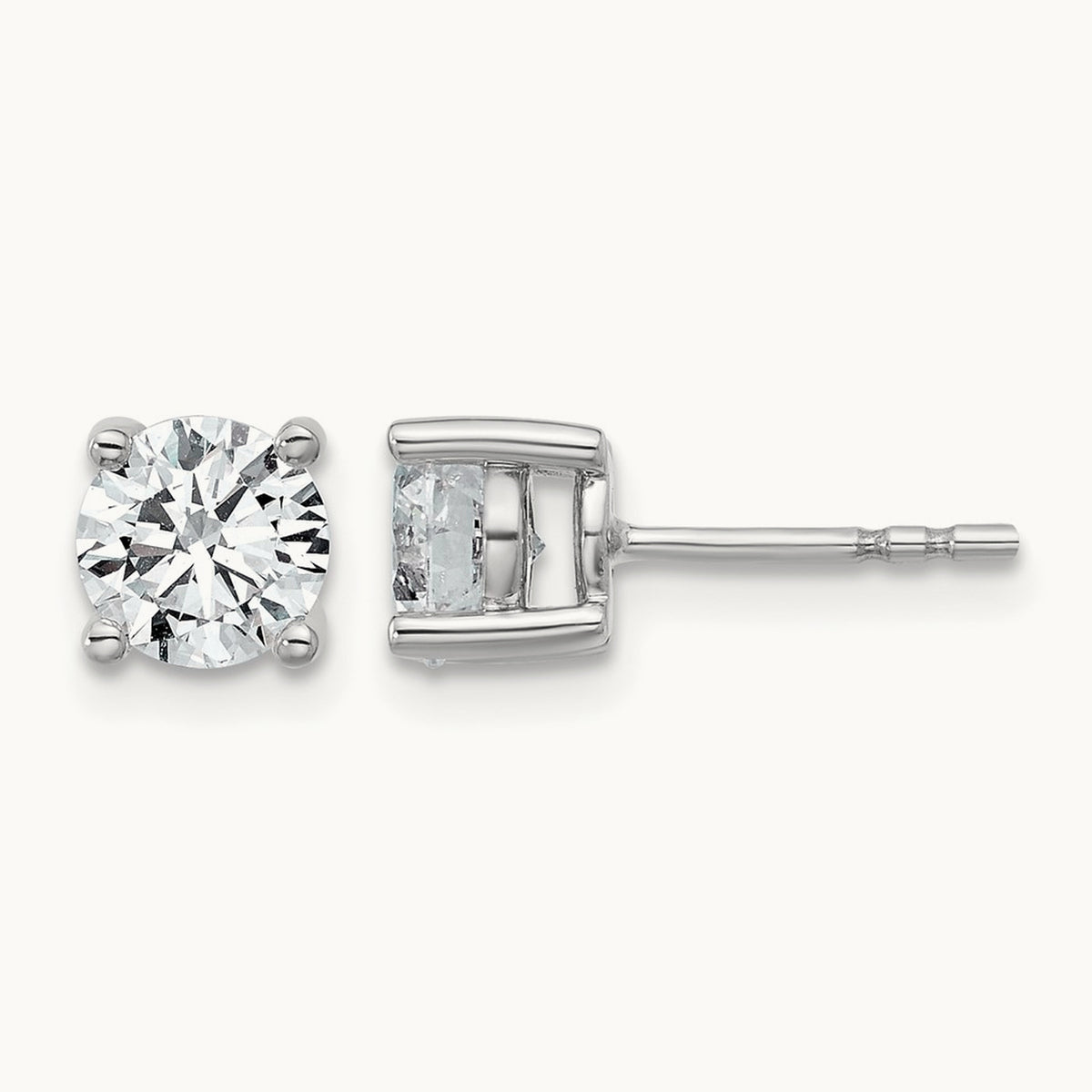 Round Heavyweight Stud Earrings, 0.10-7.00 ct tw Lab-Grown Diamond — 1 1/2 ct, Platinum
