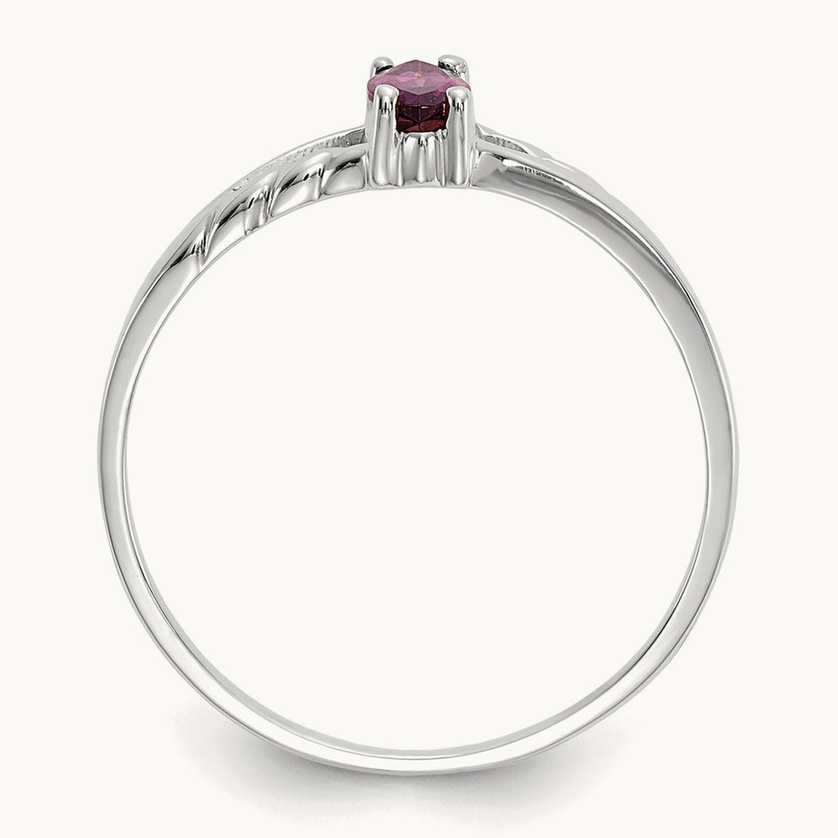 Rhodolite Garnet Birthstone Ring, 14K White Gold