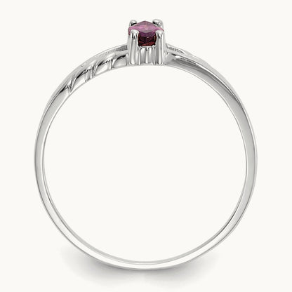 Rhodolite Garnet Birthstone Ring, 14K White Gold
