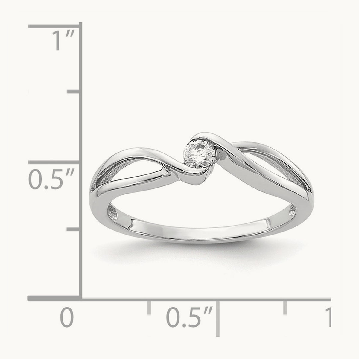 Polished Diamond Ring, 14K White Gold