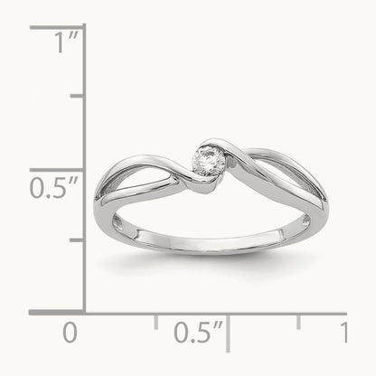 Polished Diamond Ring, 14K White Gold