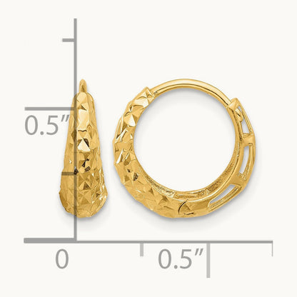 Polished Diamond-cut Hoop Earrings — photo set