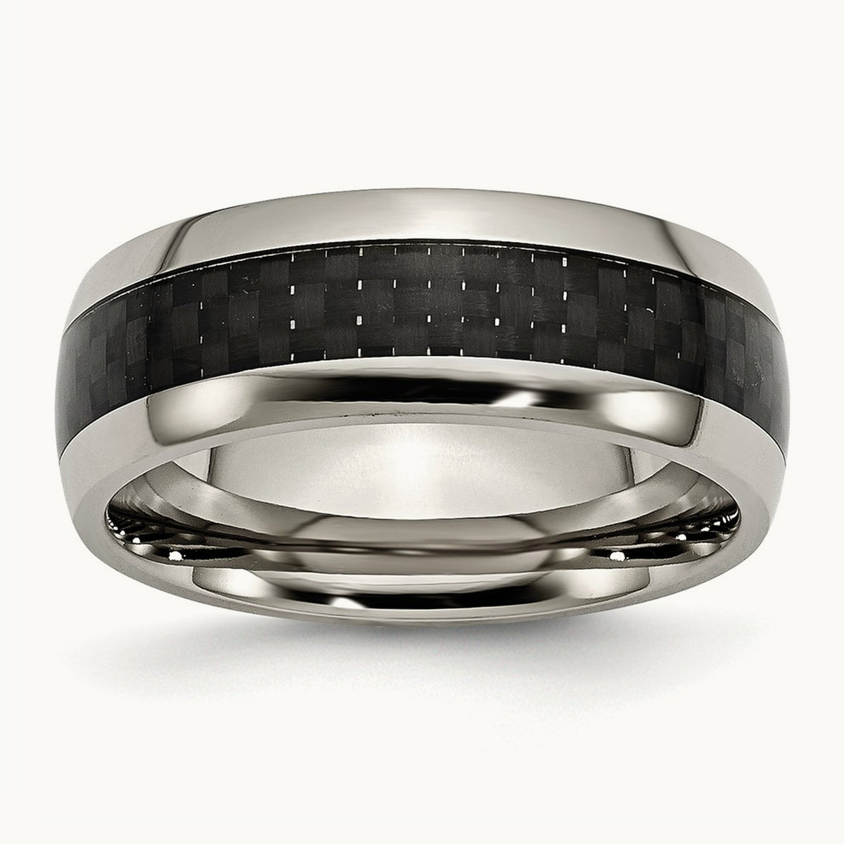 Cobalt Polished Black Carbon Fiber Inlay Band — 13
