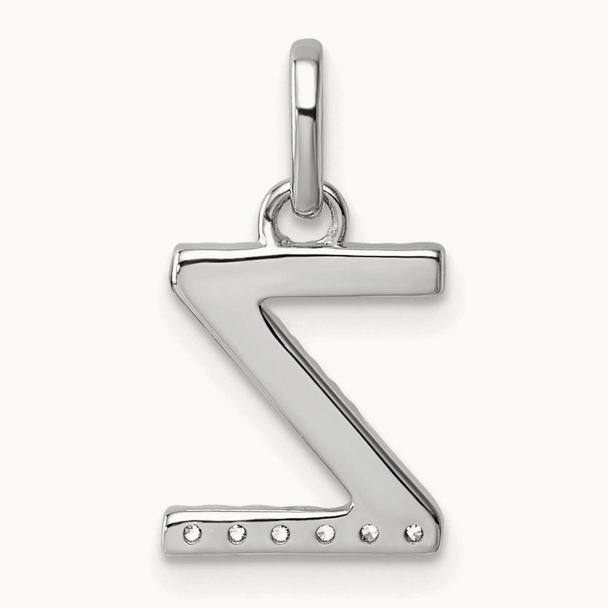 Twisted Diamond Charm — 14K White Gold, Z