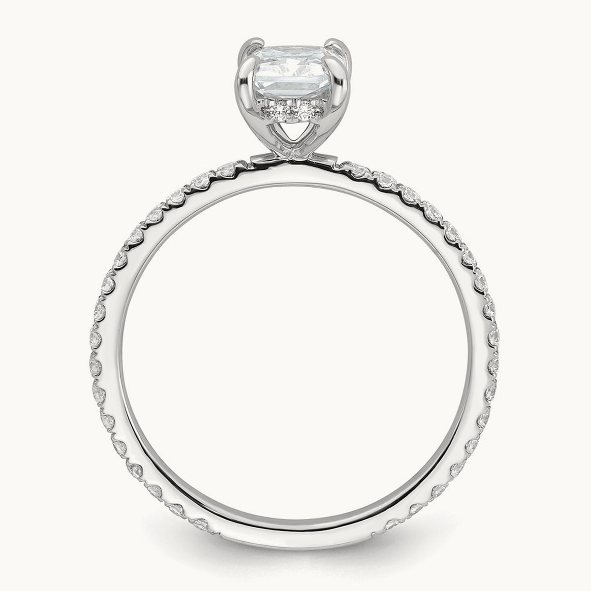 Solitaire with Flair Engagement Ring, 1.25-2.25 ct tw Lab-Grown Diamond — 1 1/3 ct, 14K White Gold