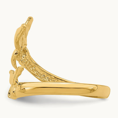 Polished Butterfly Toe Ring, 14K
