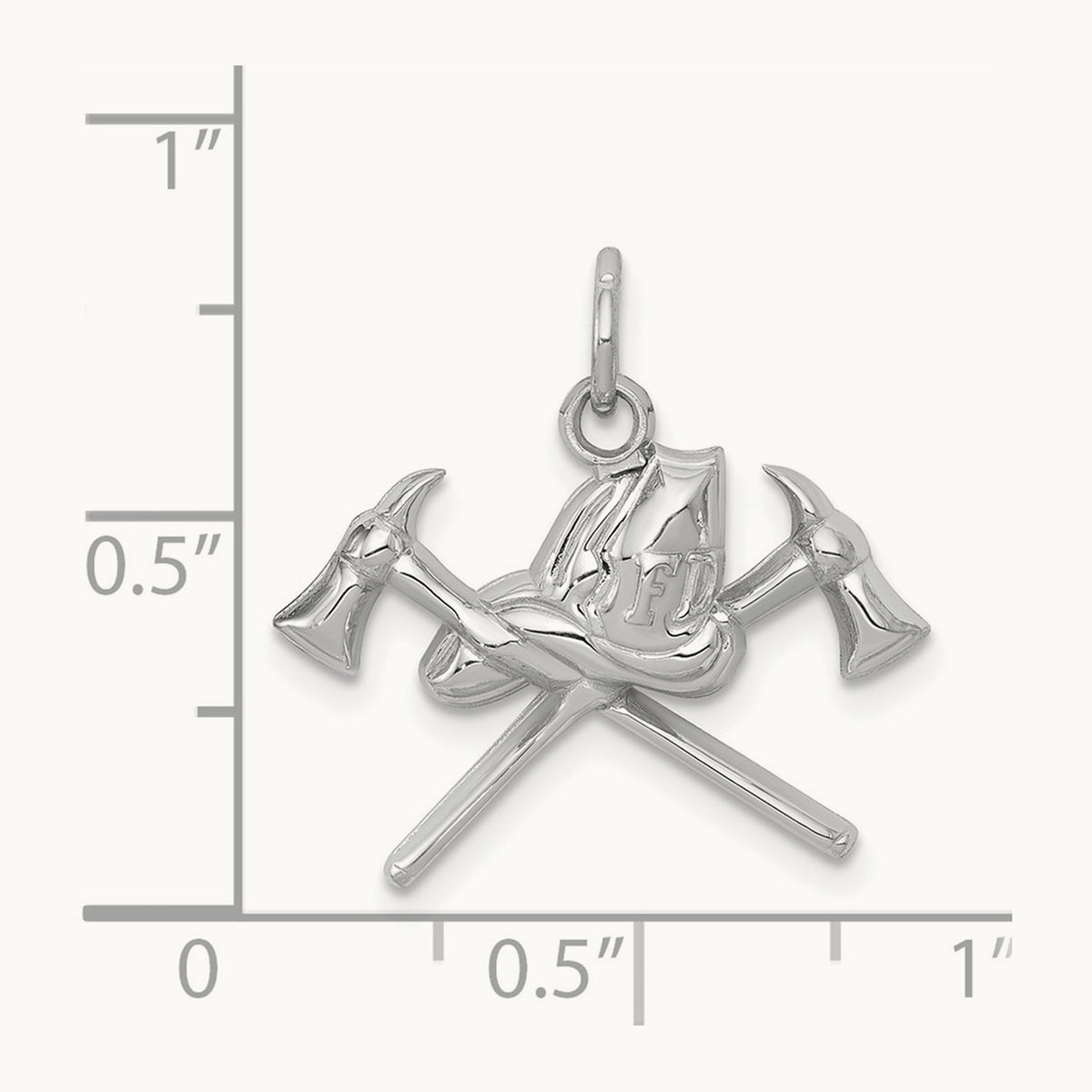 Fire Department Charm — 14K White Gold