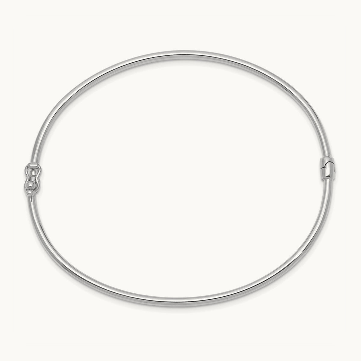 Hinged Bangle Bracelet — 14K White Gold