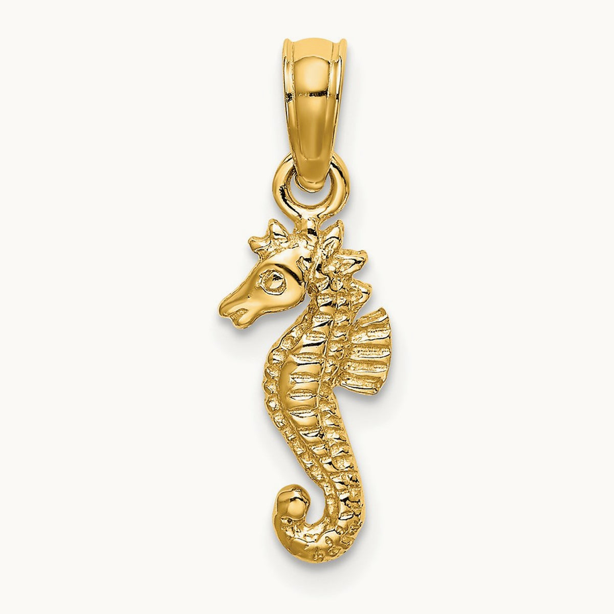 Mini Seahorse Charm, 14K