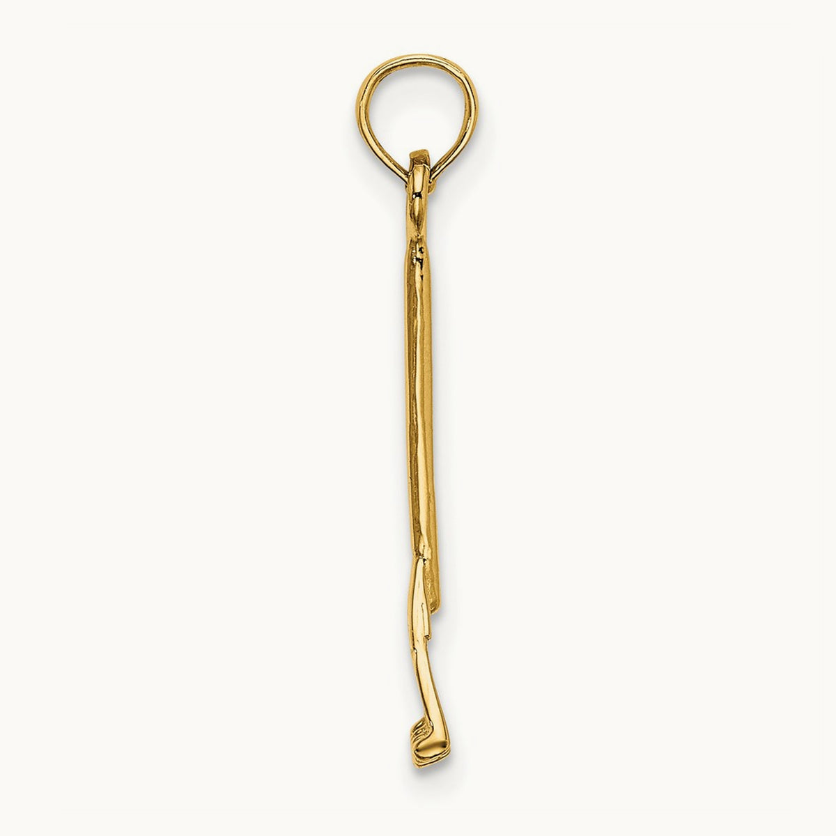 3-D Leaf Rake Garden Tool Charm, 14K