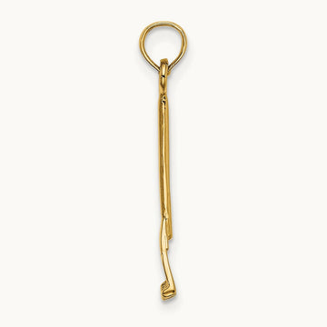 3-D Leaf Rake Garden Tool Charm, 14K
