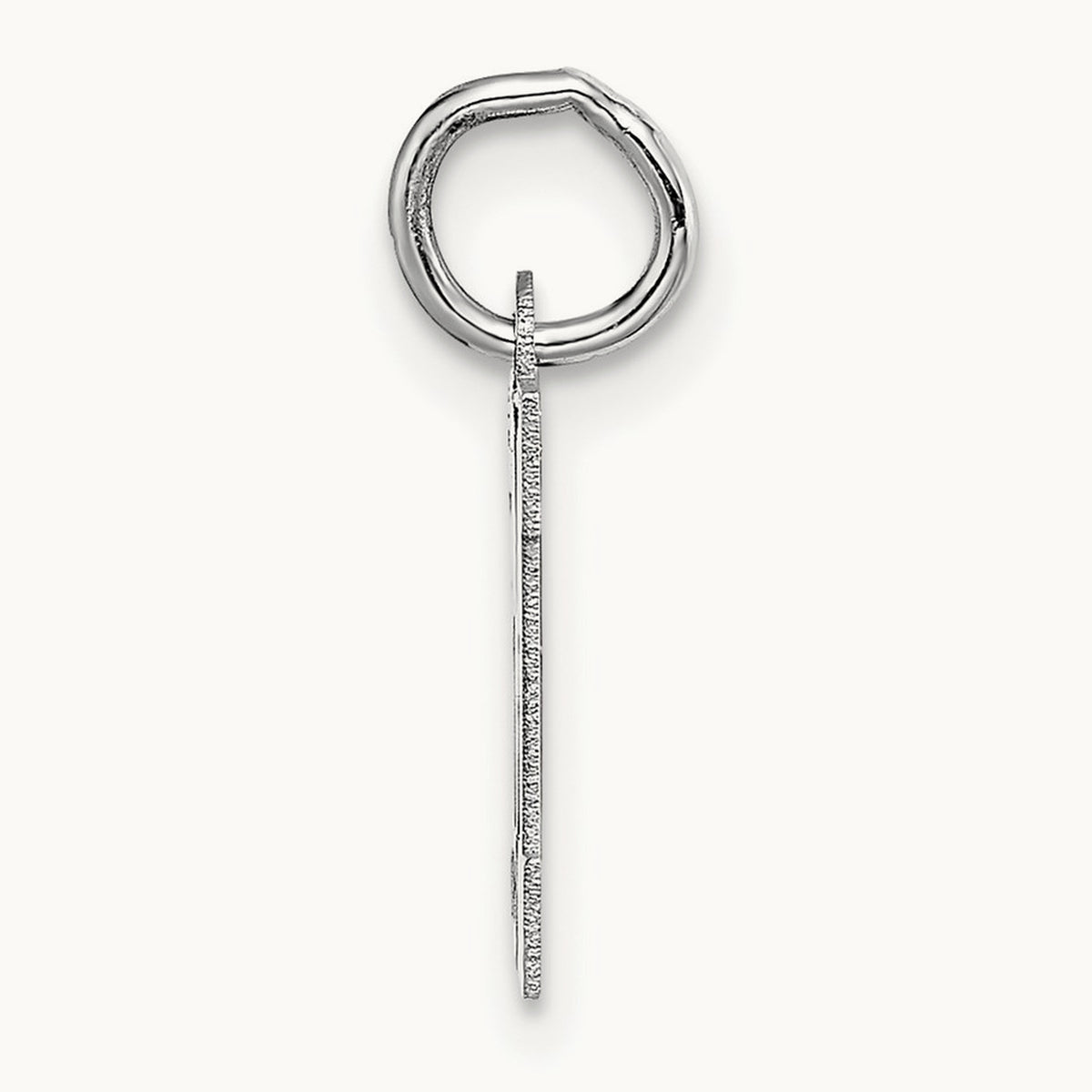Small Block Initial Charm — 14K White Gold, M