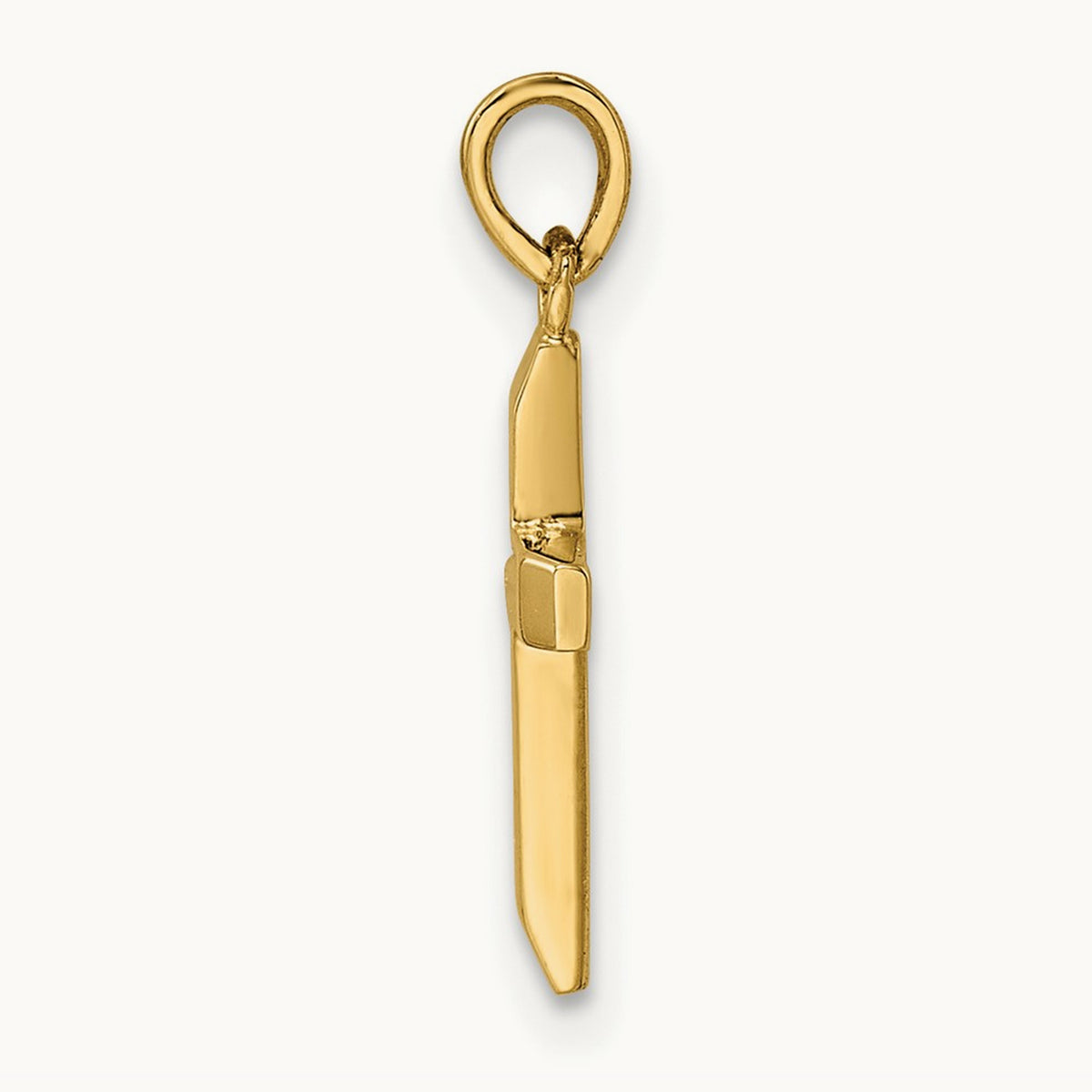 Polished Tapered Ends Hollow Cross Pendant — 19mm