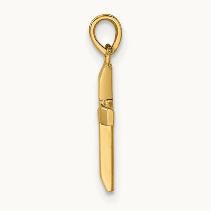 Polished Tapered Ends Hollow Cross Pendant — 19mm