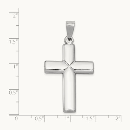 Stamping Cross Pendant, 14K White Gold