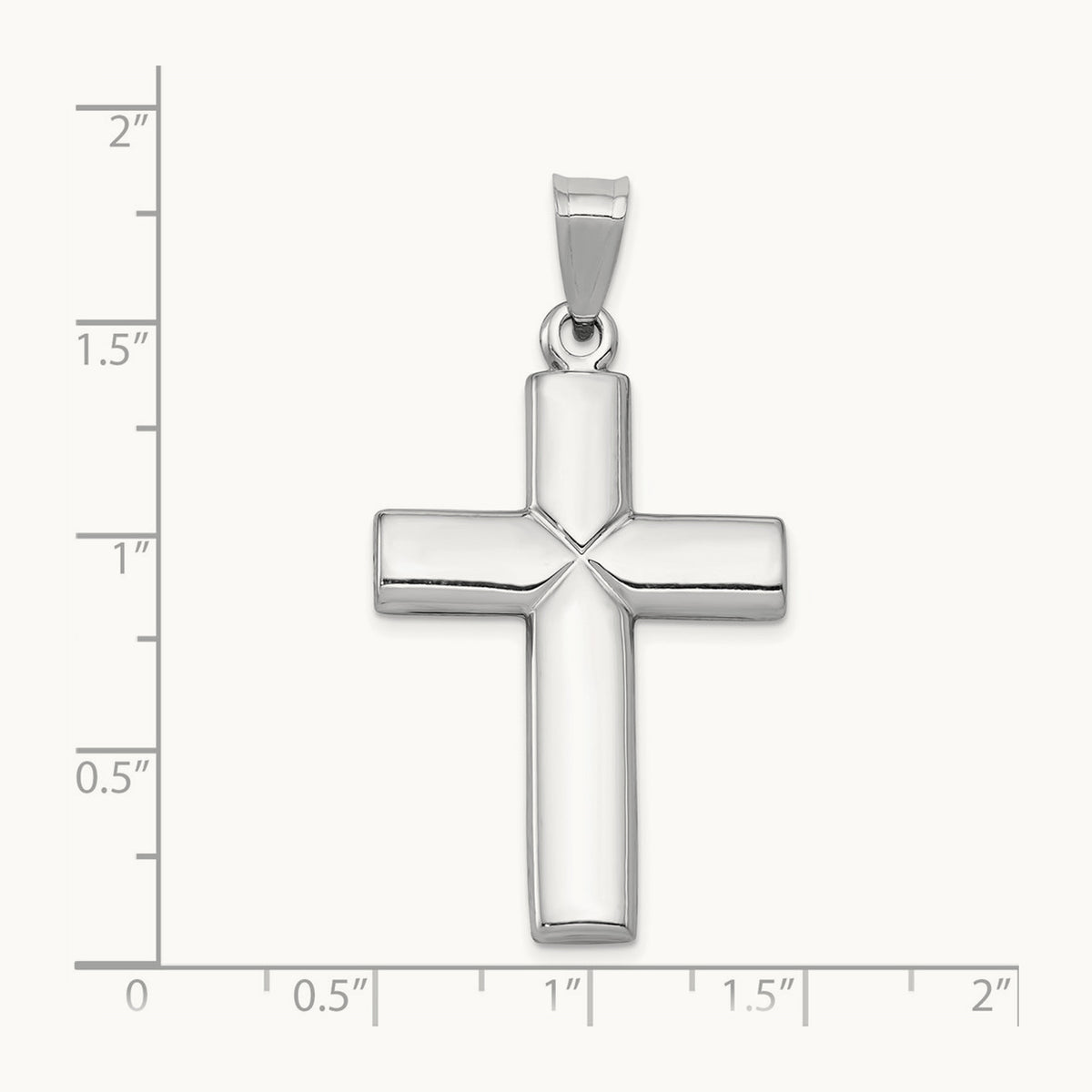 Stamping Cross Pendant, 14K White Gold