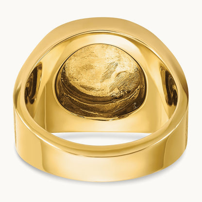 14ktt IBGoodman Men's Polished & Satin Round Diamond Cluster Ring