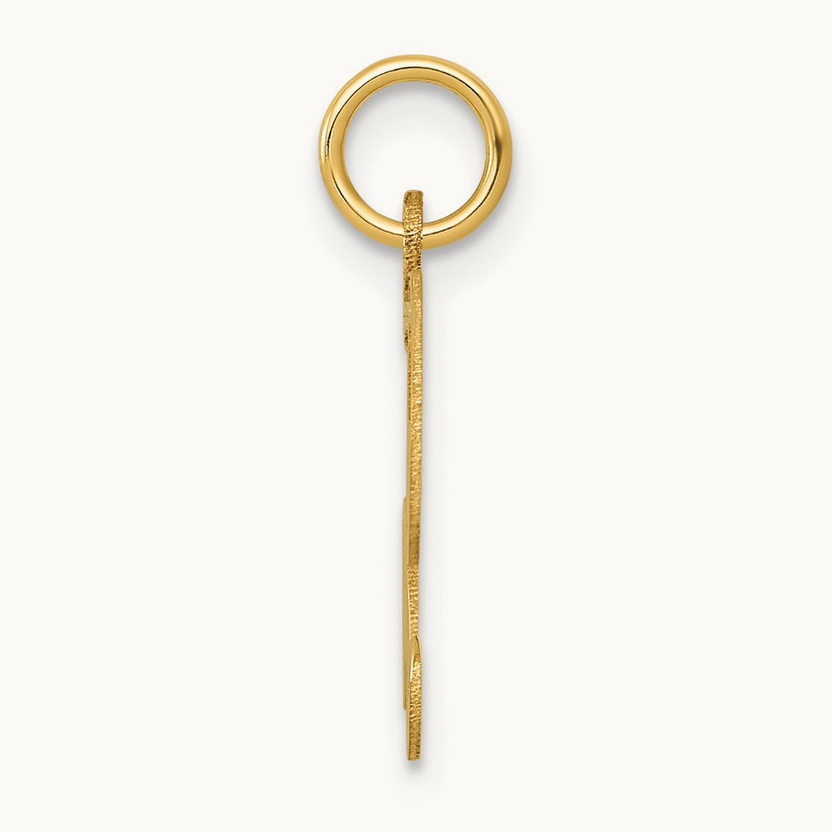 Medium Fancy Script Initial Charm — 14K Yellow Gold, K