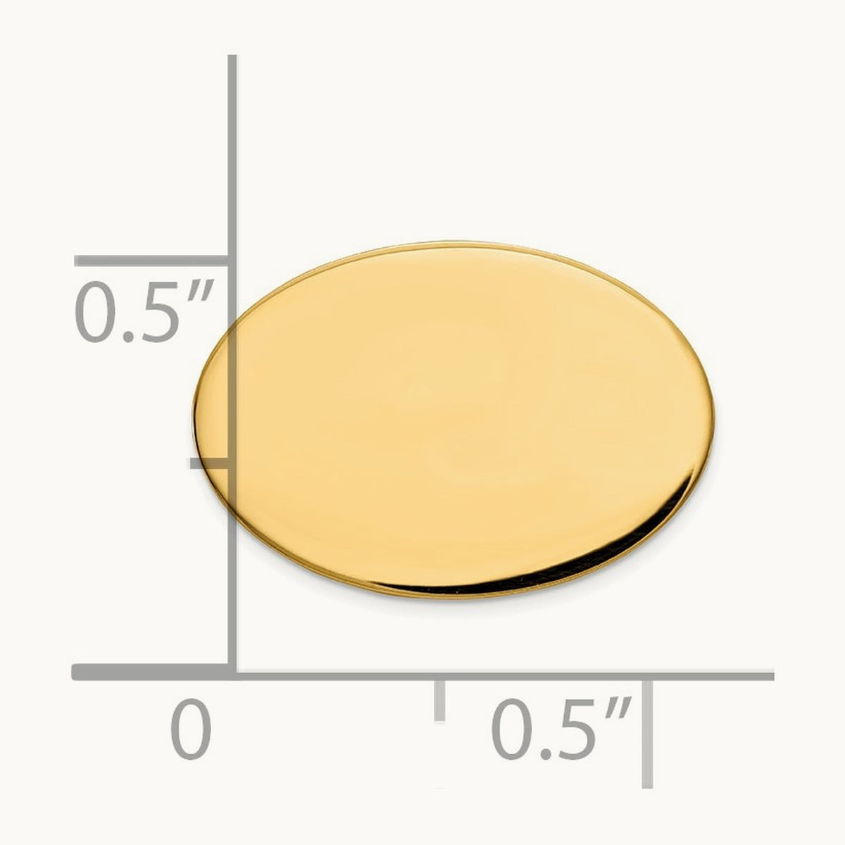 Men's Oval Tie Tac — 14K Yellow Gold