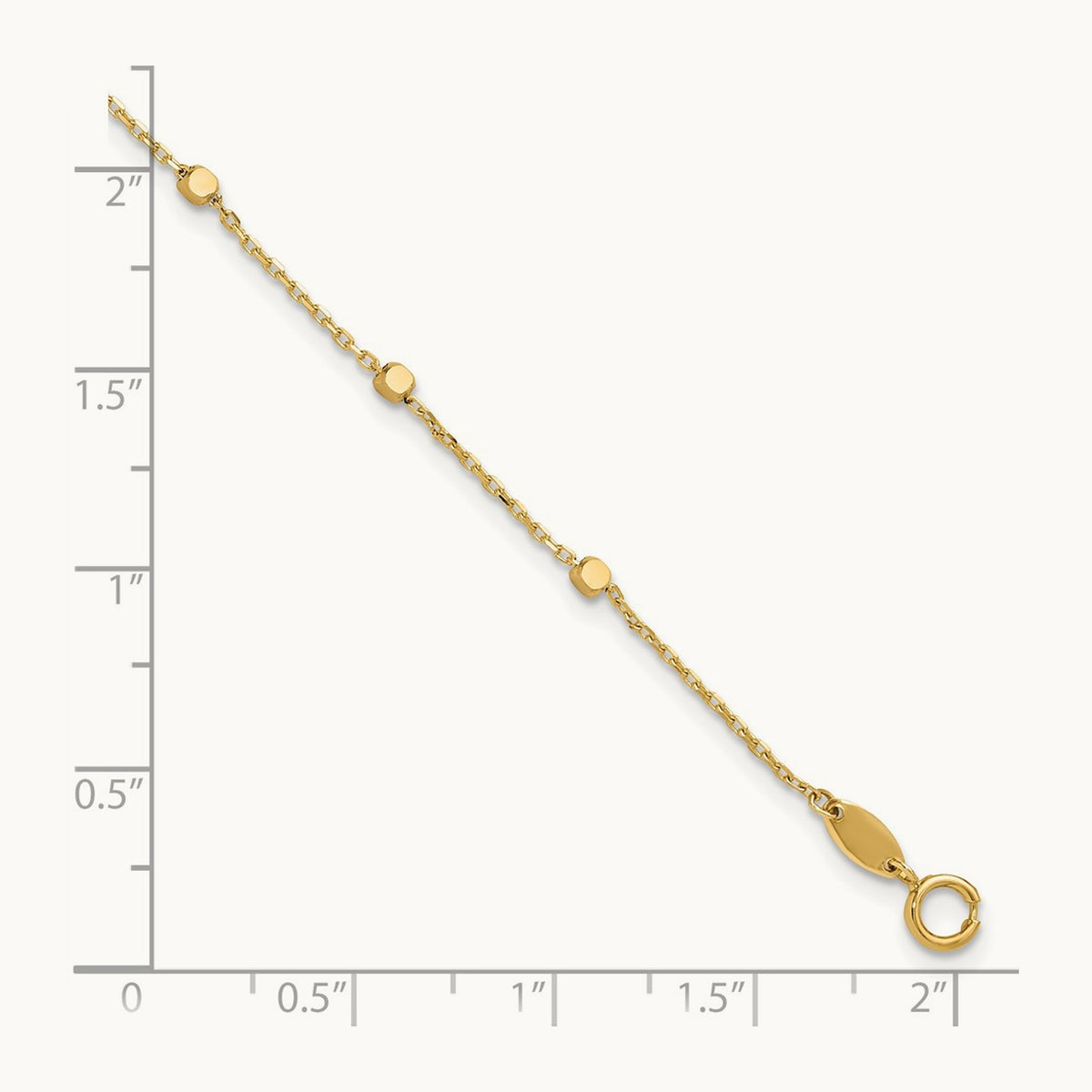 Polished Cube Stations Bracelet — 14K Yellow Gold
