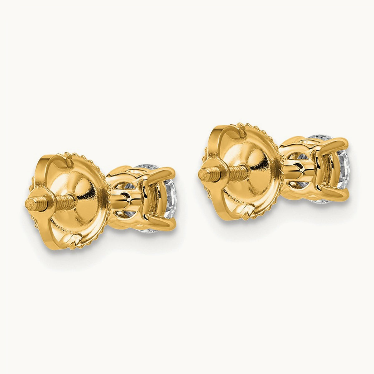 Lightweight Screwback Earrings, 0.25-4.00 ct tw Lab-Grown Diamond — 3/4 ct, 14K Yellow Gold