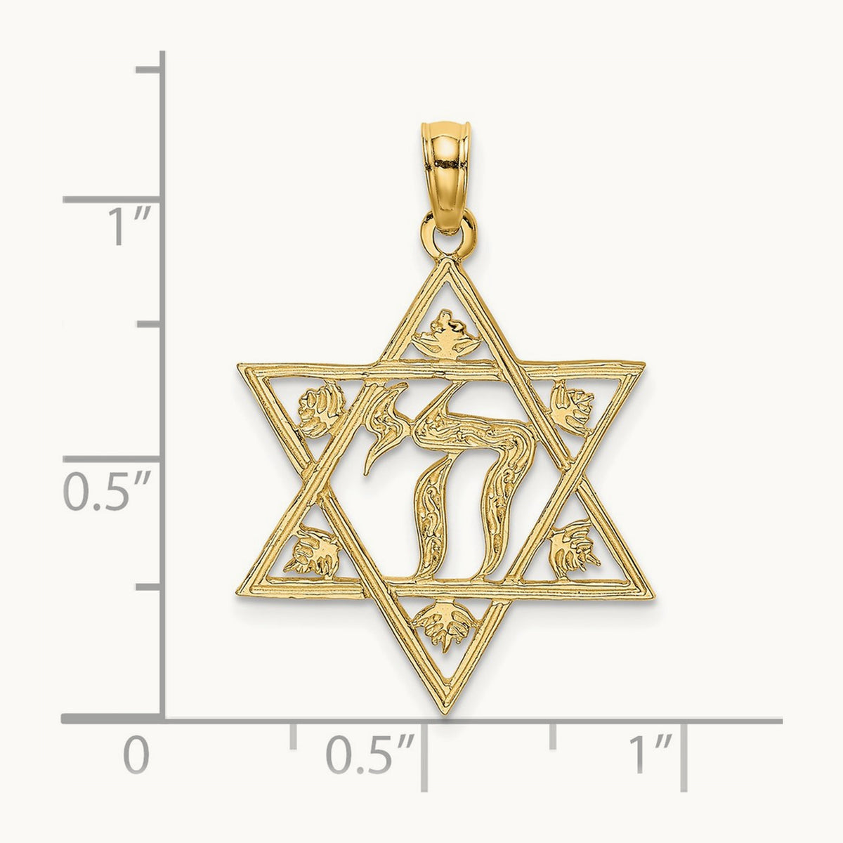 Textured Star Of David Charm — 26.1mm