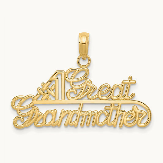 #1 GREAT GRANDMOTHER Charm, 14K