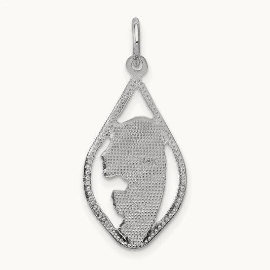 Mary Blessed Virgin Charm, 14K White Gold