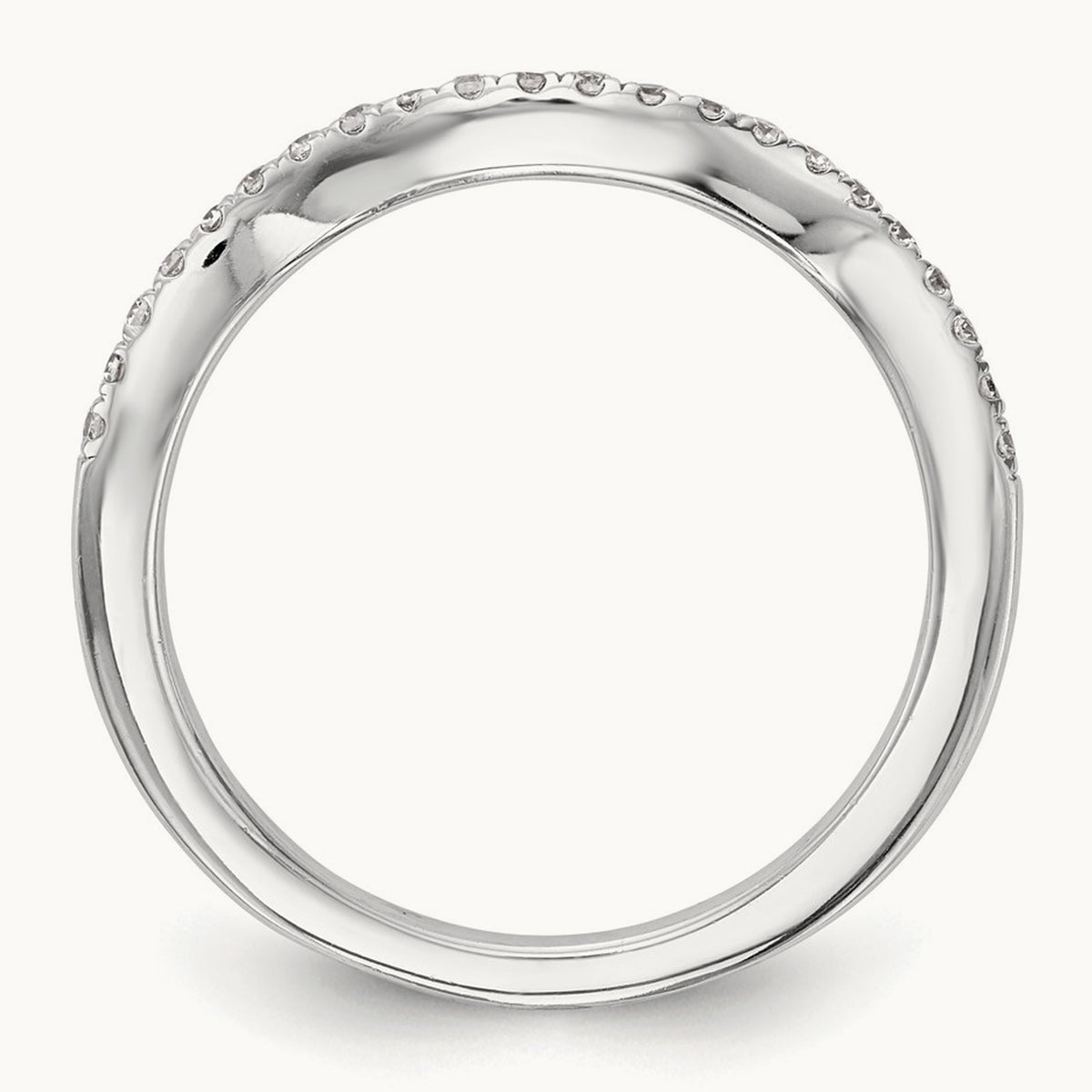 Contoured Wedding Band — 1/6 ct, 7