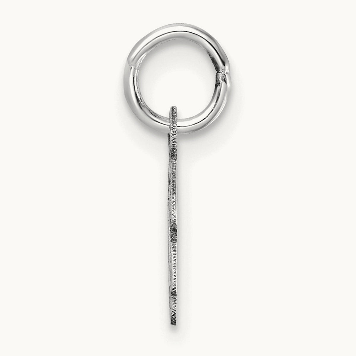 Uppercase Initial Charm — 14K White Gold, D