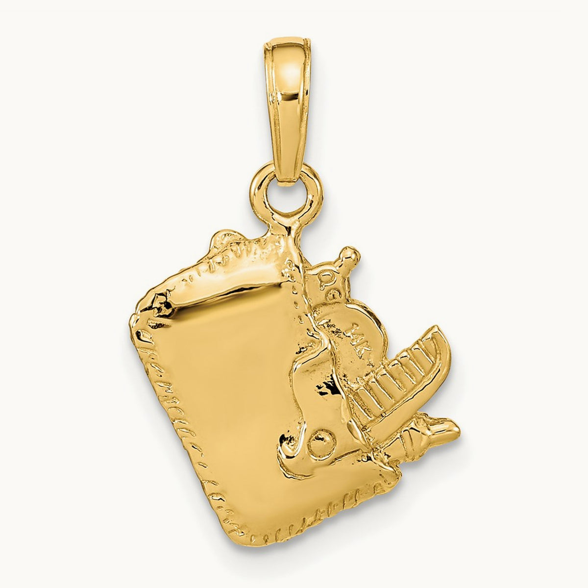 Satin 3-D Cosmetic Pouch Pendant, 14K