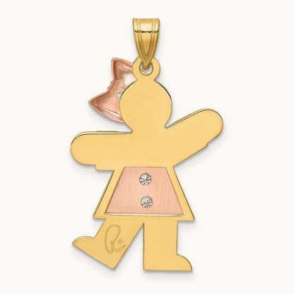 AA Diamond Kid Pendant, 14K Two-tone