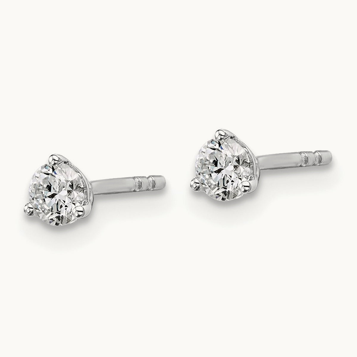 Round Stud Earrings, 0.10-6.00 ct tw Lab-Grown Diamond — 1/3 ct, Platinum
