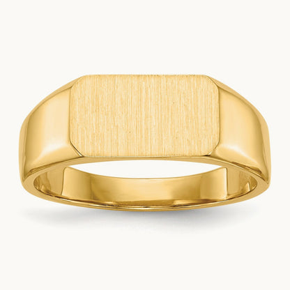 11.5x6. Closed Back Signet Ring, 5mm, 14K