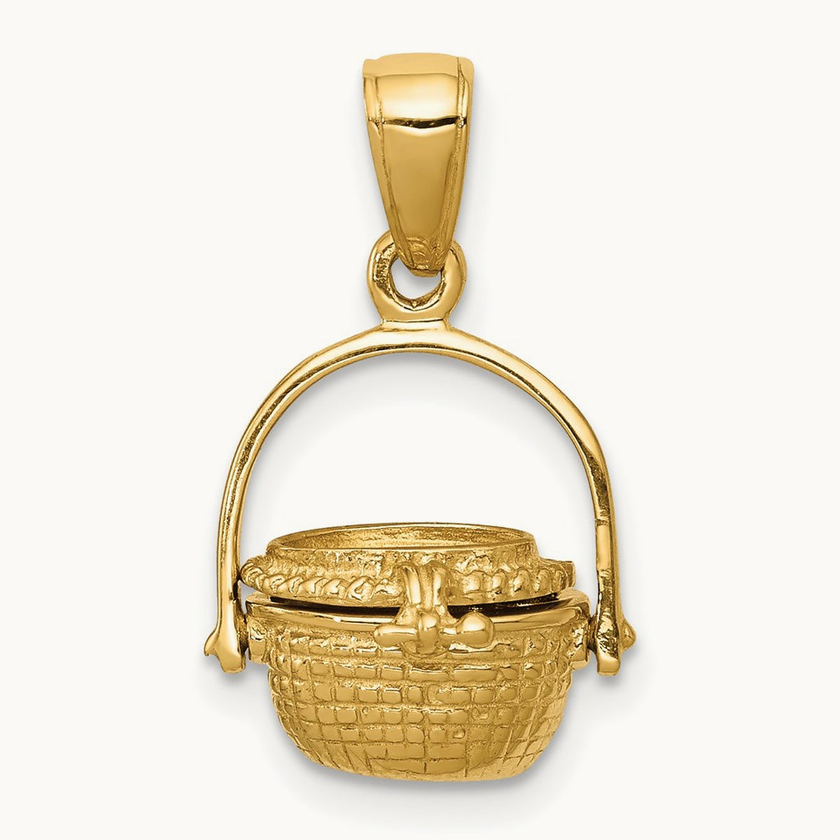 3-D Nantucket Basket Pendant, 14K