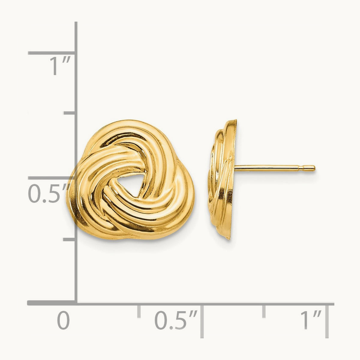 Love Knot Post Earrings — 14K Yellow Gold