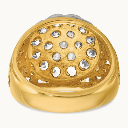 IBGoodman Men's Polished 2ctw Dia Kentucky Cluster Ring, 14K Two-tone