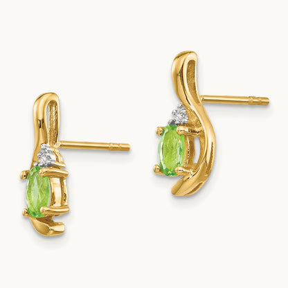 Peridot and Diamond Post Earrings — photo set