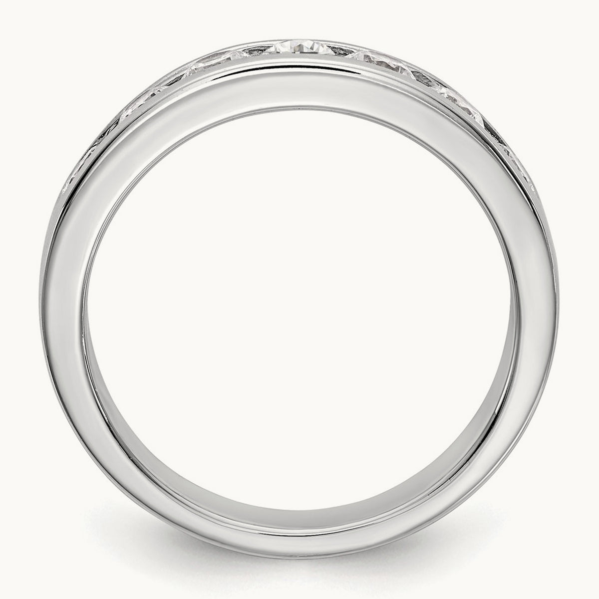 7- Stone Closed Channel Band Mounting, 3.1mm, 14K White Gold
