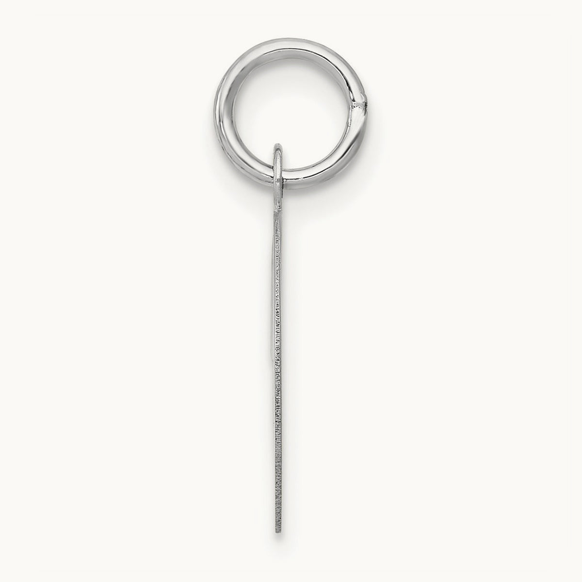 Medium Fancy Script Initial Charm — 14K White Gold, D