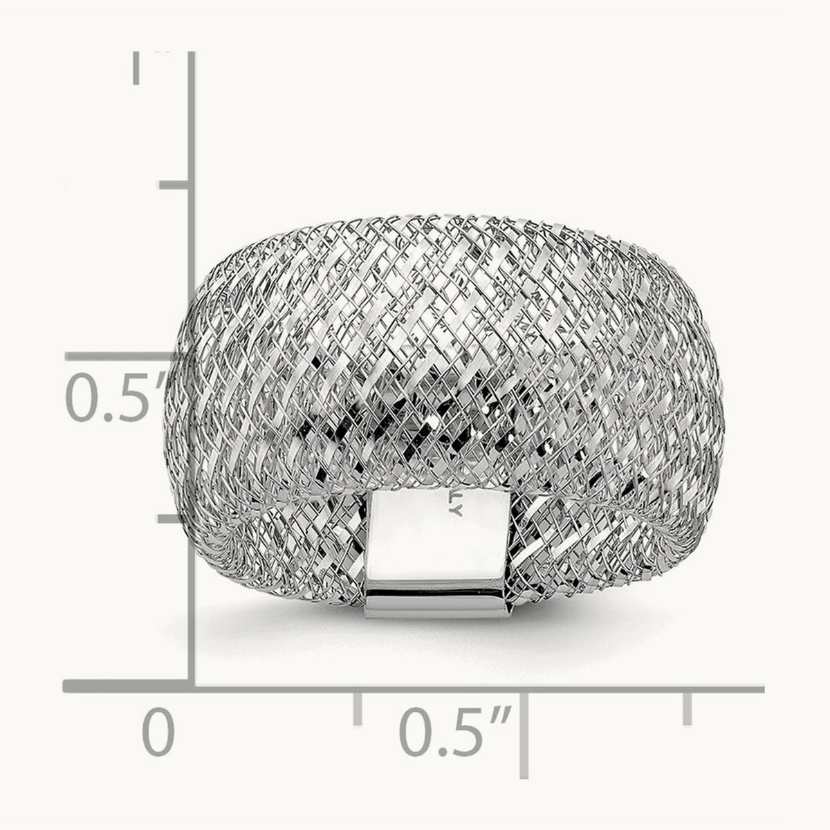Wide Mesh Stretch Ring — 14K Two-Tone Gold
