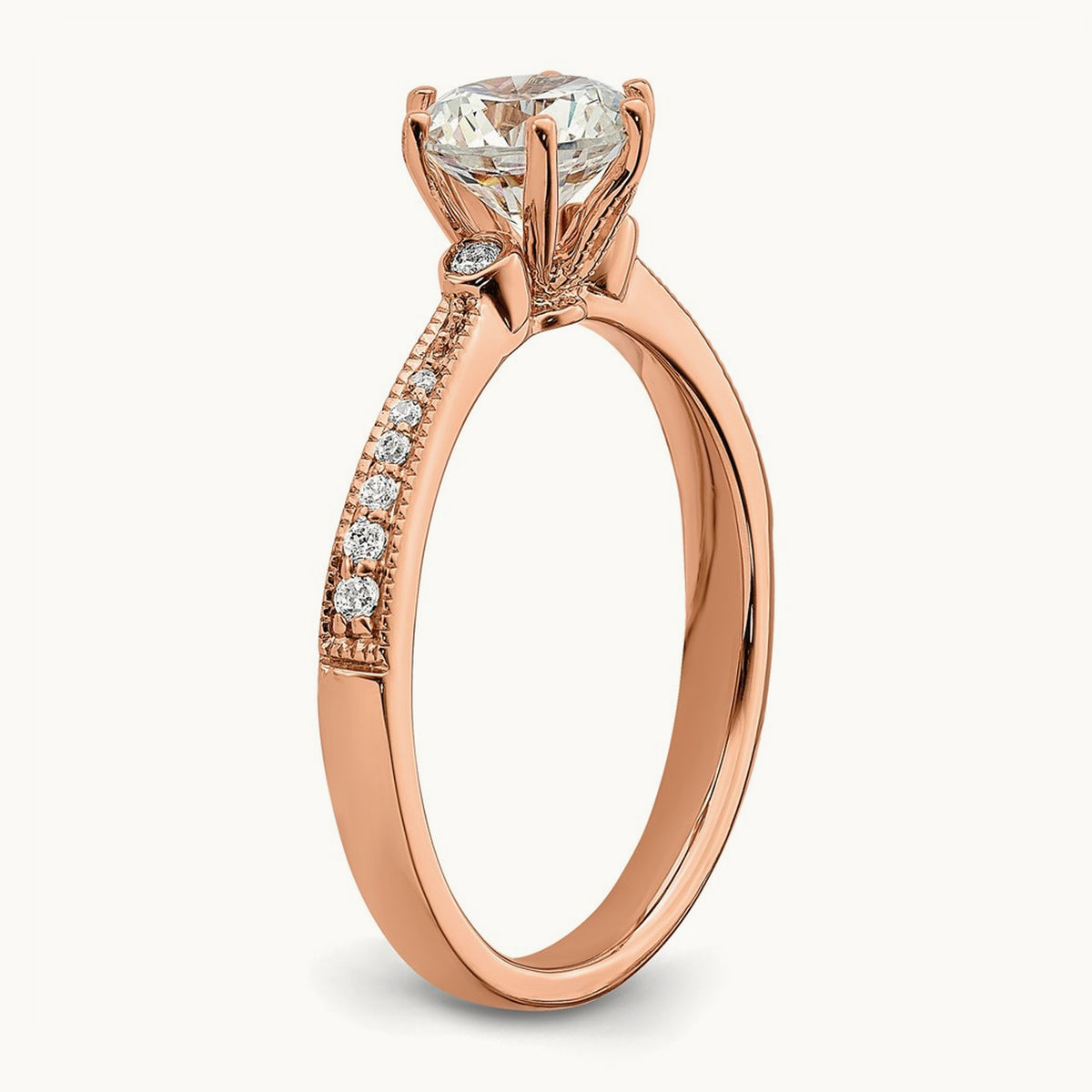 Round Semi-Mount Engagement Ring — 1 ct, 7