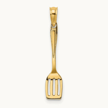 3-D Polished Spatula Charm, 14K